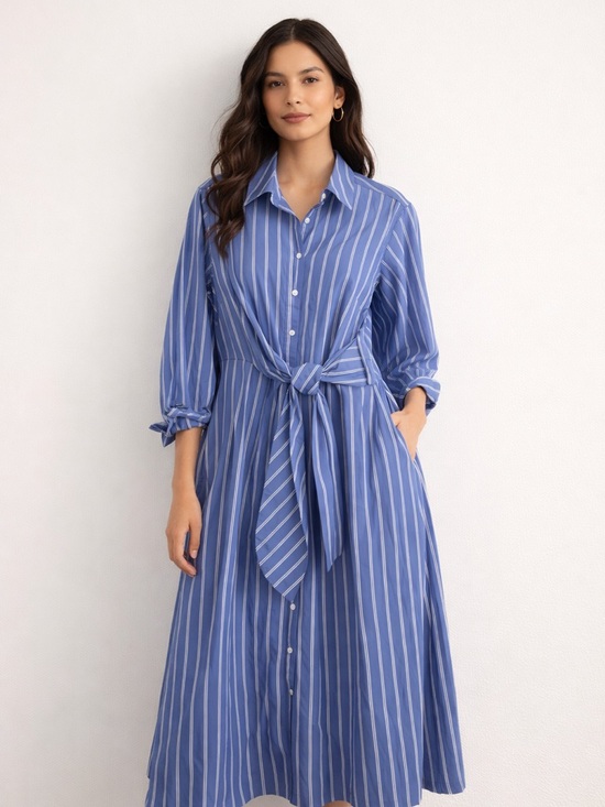 Universal Thread Dresses & Skirts - Universal Thread Blue Striped Shirt Dress XXL Tie Waist Cotton NWT